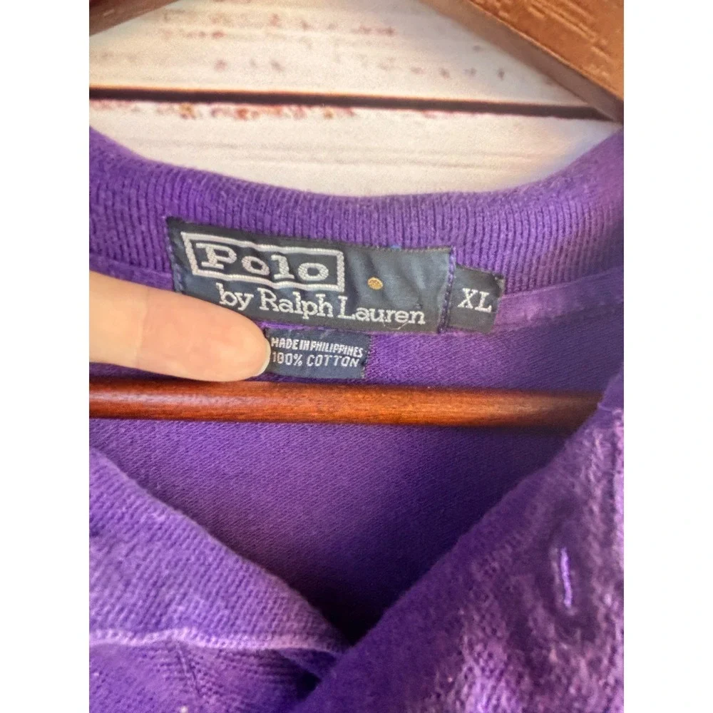 Vintage Polo Ralph Lauren Polo Shirt XL Purple 100% Cotton Preppy Ivy Pique